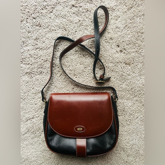 Bally Handbags - Bally black/brown leather shoulder bag.